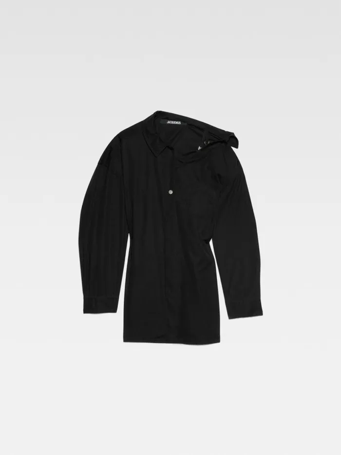 The Mini Shirt Dress Black Women JACQUEMUS Dresses and Skirts The Mini Shirt Dress Black Women JACQUEMUS Dresses and Skirts