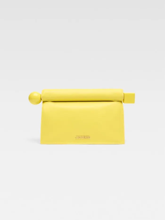 The Rond Carr Clutch Yellow Women JACQUEMUS Crossbody and Handbags