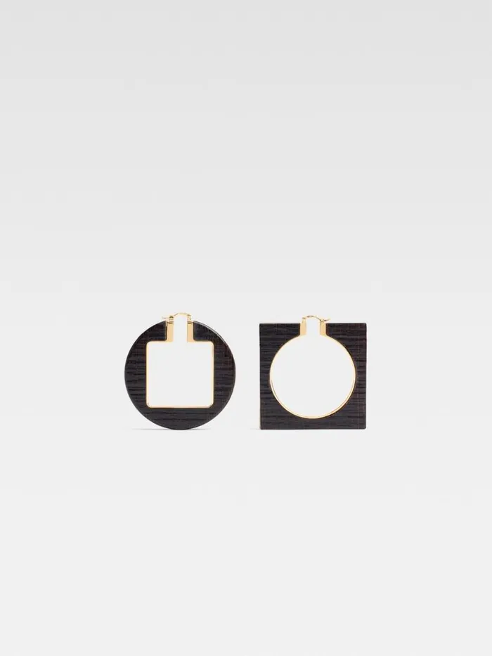 The Rond Carr Hoops Earrings Gold Brown Women JACQUEMUS Jewellery