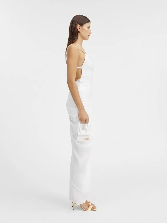 The Saudade Long Dress White Women JACQUEMUS Dresses and Skirts The Saudade Long Dress White Women JACQUEMUS Dresses and Skirts