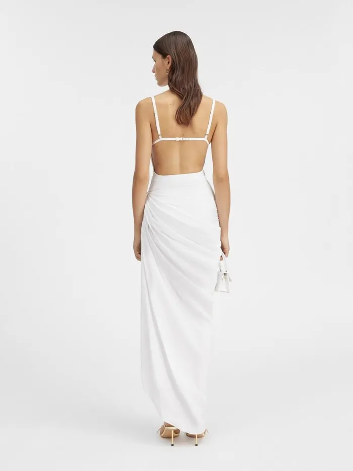 The Saudade Long Dress White Women JACQUEMUS Dresses and Skirts The Saudade Long Dress White Women JACQUEMUS Dresses and Skirts