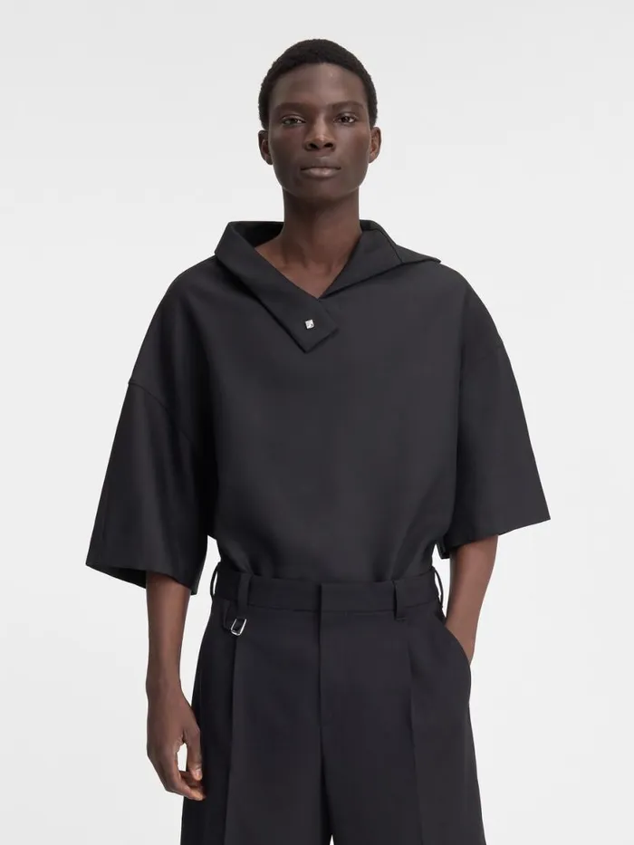 The Scala Polo Shirt Black Men JACQUEMUS Shirts The Scala Polo Shirt Black Men JACQUEMUS Shirts