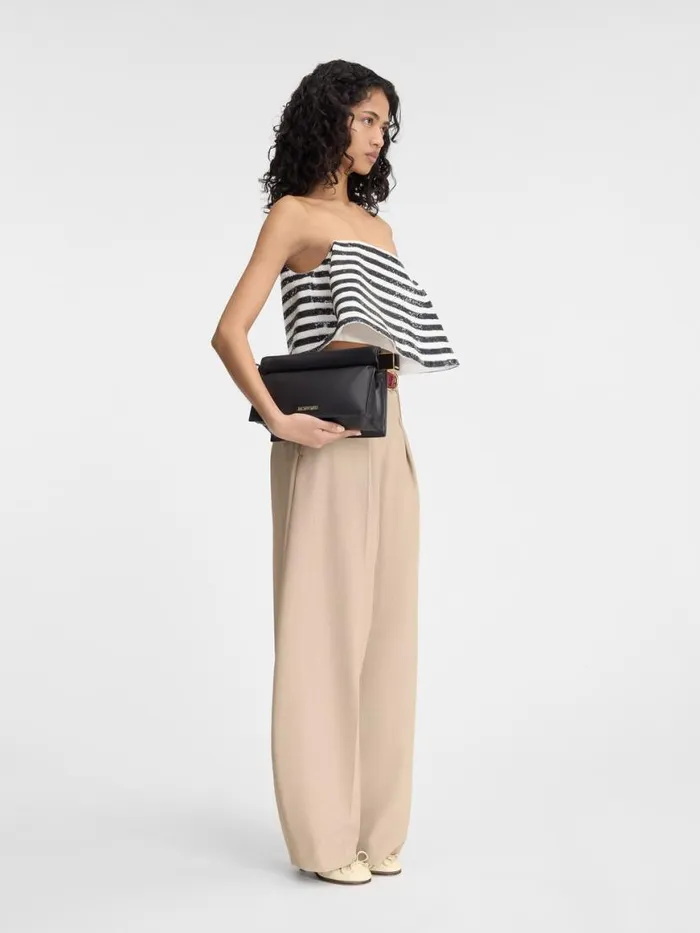 The Spezia Top Embroidered Sequins Stripes Navy White Women JACQUEMUS Tops and Shirts The Spezia Top Embroidered Sequins Stripes Navy White Women JACQUEMUS Tops and Shirts