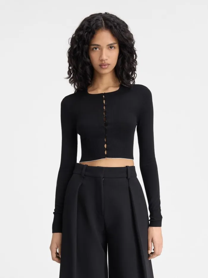 The Spiaggia Cardigan Black Women JACQUEMUS Knits The Spiaggia Cardigan Black Women JACQUEMUS Knits