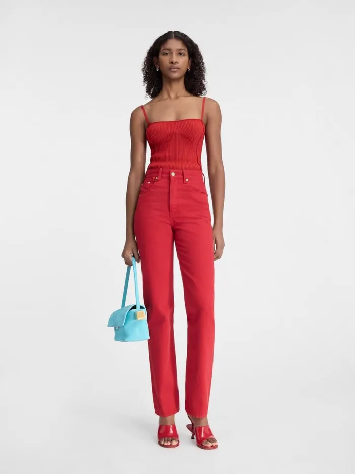 The Straight DeNmes Denim Pants Red Women JACQUEMUS Denim