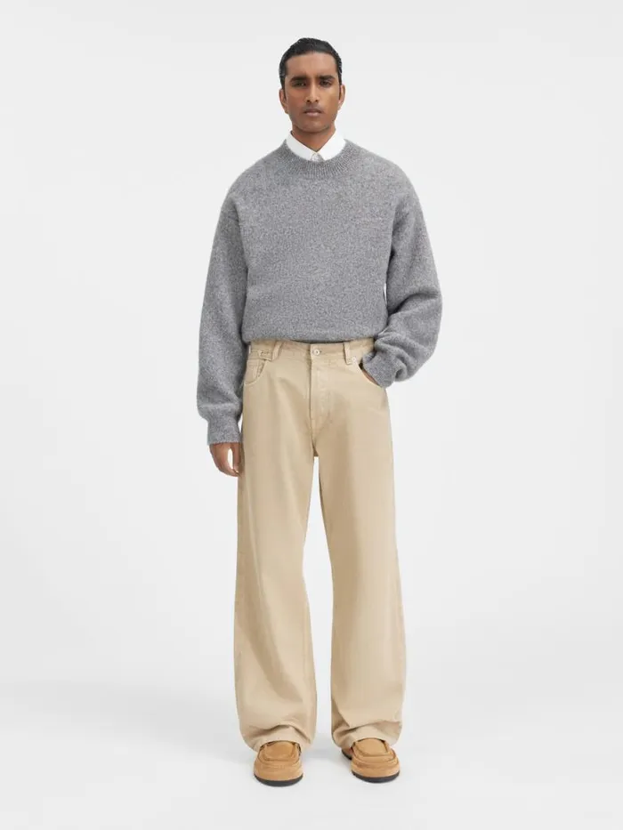 The Wide DeNmes Denim Pants Beige Men JACQUEMUS Denim