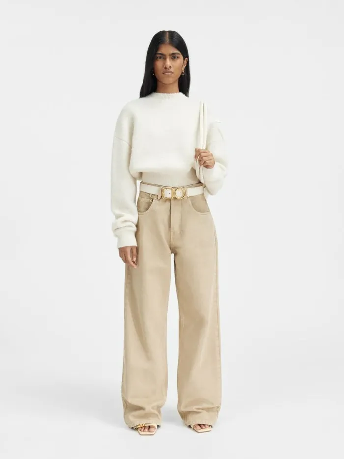 The Wide DeNmes Denim Pants Beige Men JACQUEMUS Denim The Wide DeNmes Denim Pants Beige Men JACQUEMUS Denim