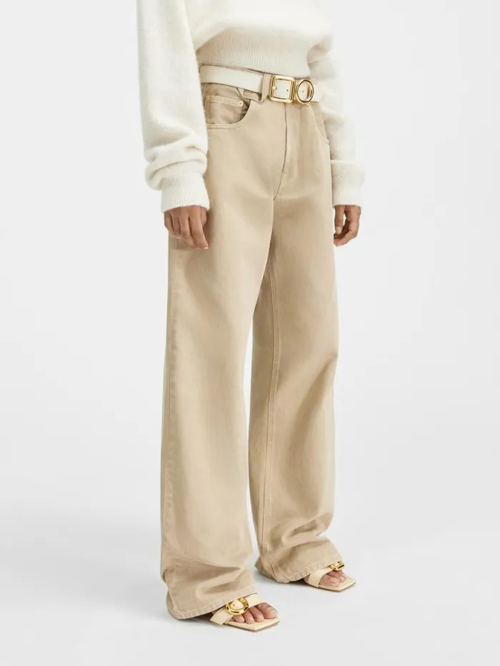 The Wide DeNmes Denim Pants Beige Men JACQUEMUS Denim The Wide DeNmes Denim Pants Beige Men JACQUEMUS Denim