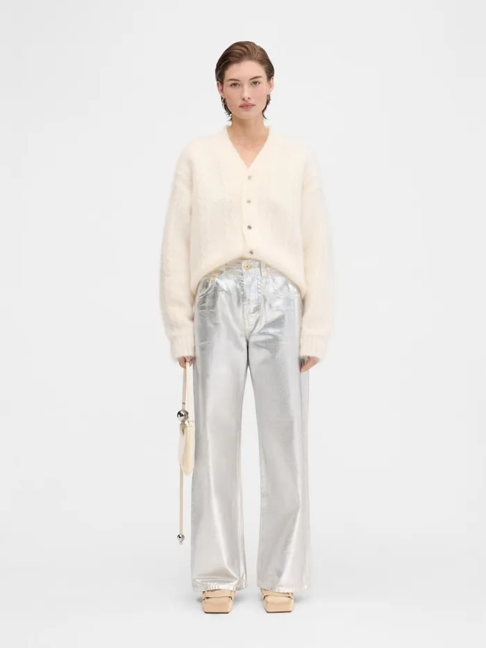 The Wide DeNmes Denim Pants Silver Women JACQUEMUS Denim