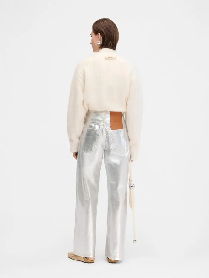 The Wide DeNmes Denim Pants Silver Women JACQUEMUS Denim The Wide DeNmes Denim Pants Silver Women JACQUEMUS Denim