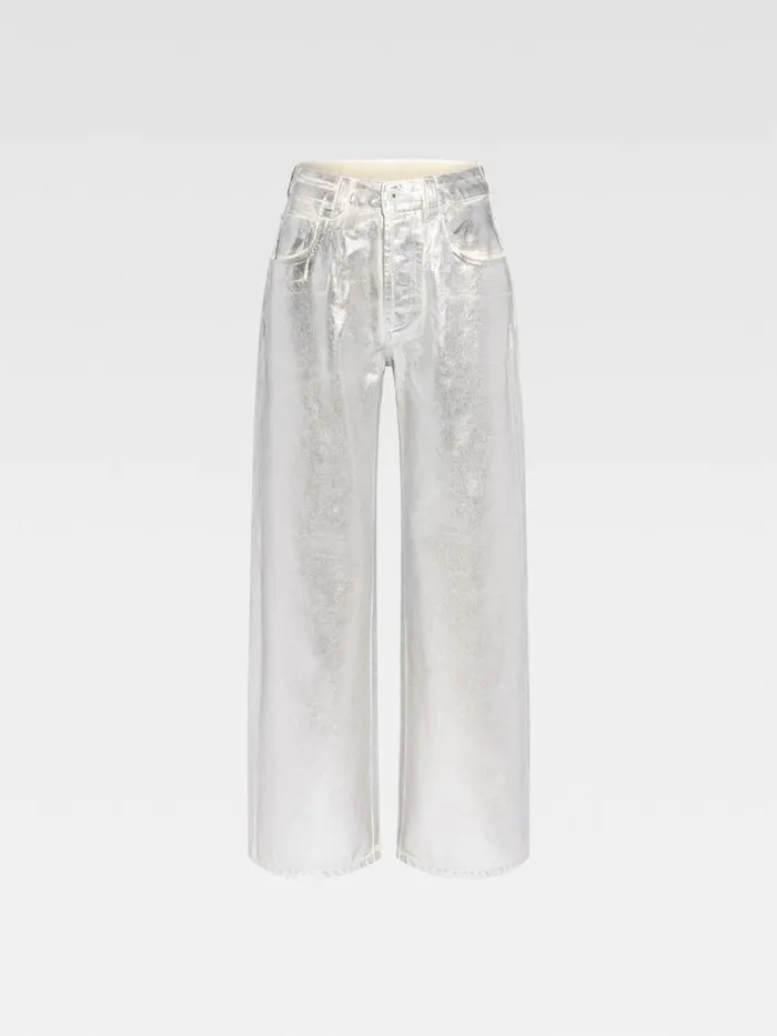 The Wide DeNmes Denim Pants Silver Women JACQUEMUS Denim The Wide DeNmes Denim Pants Silver Women JACQUEMUS Denim