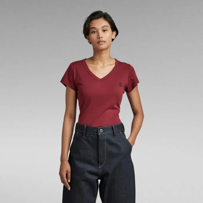 Tops and Tshirts Women GStar RAW Eyben Slim VNeck Top Bright Russet
