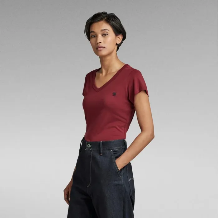 Tops and Tshirts Women GStar RAW Eyben Slim VNeck Top Bright Russet