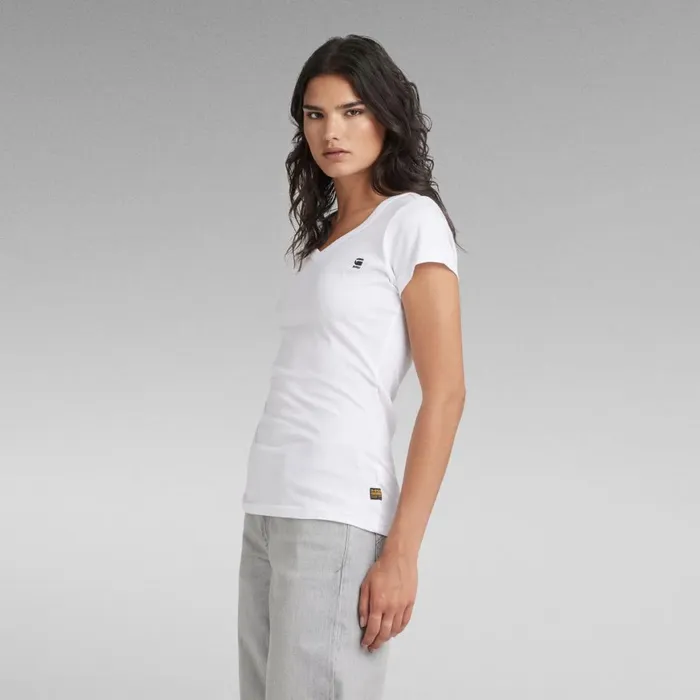 Tops and Tshirts Women GStar RAW Eyben Slim VNeck Top White