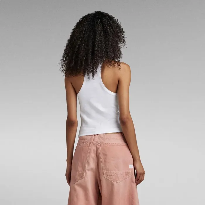 Tops and Tshirts Women GStar RAW Racer Slim Tank Top White