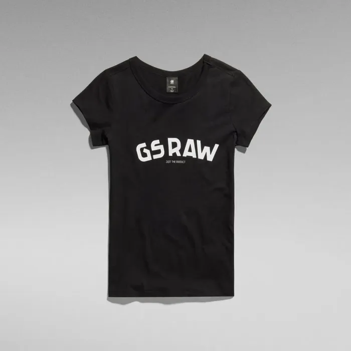 Tops and Tshirts Women GStar RAW Slim Chest Print TShirt Dark Black