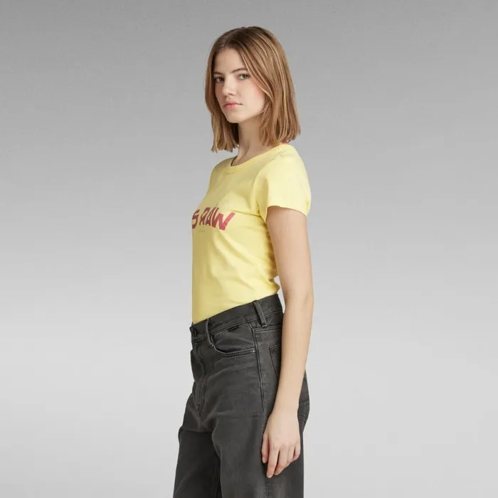 Tops and Tshirts Women GStar RAW Slim Chest Print TShirt Lemonade