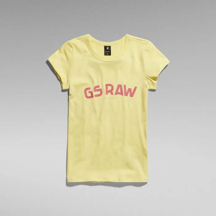 Tops and Tshirts Women GStar RAW Slim Chest Print TShirt Lemonade