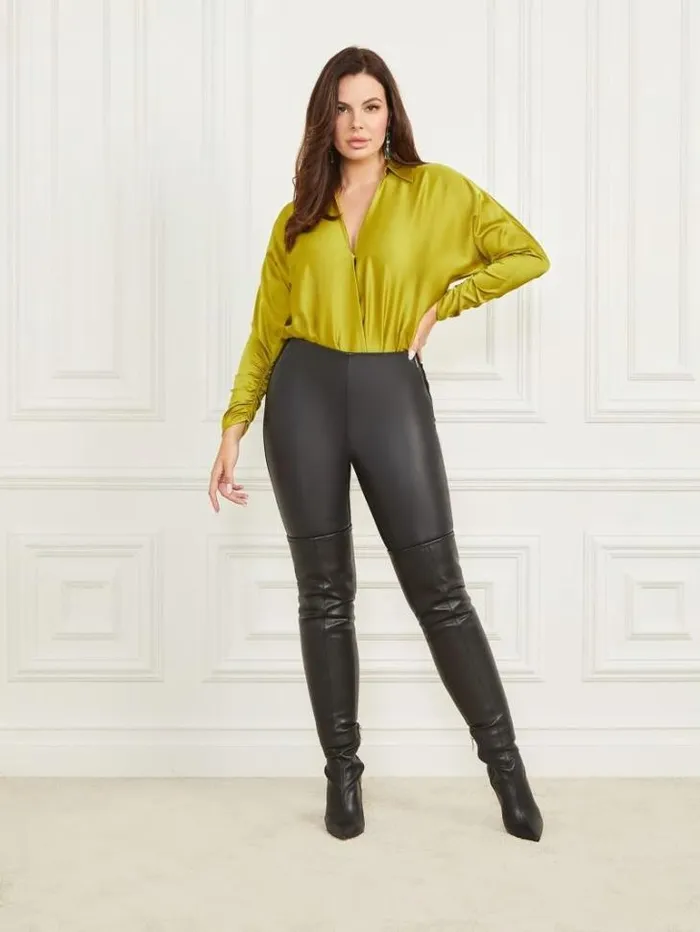 Tops And Sweaters Women Marciano Beverly Bodysuit Chartreuse Shock Tops And Sweaters Women Marciano Beverly Bodysuit Chartreuse Shock