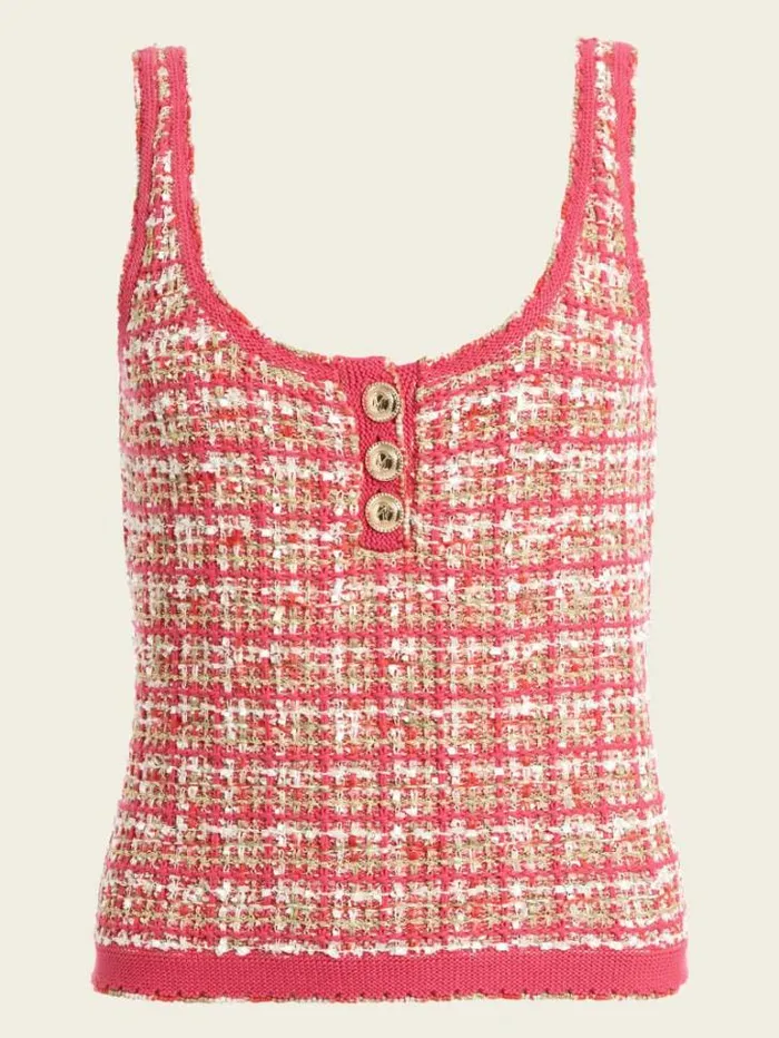Tops And Sweaters Women Marciano Mariah Tweed Top Coral Peonie Tweed Tops And Sweaters Women Marciano Mariah Tweed Top Coral Peonie Tweed