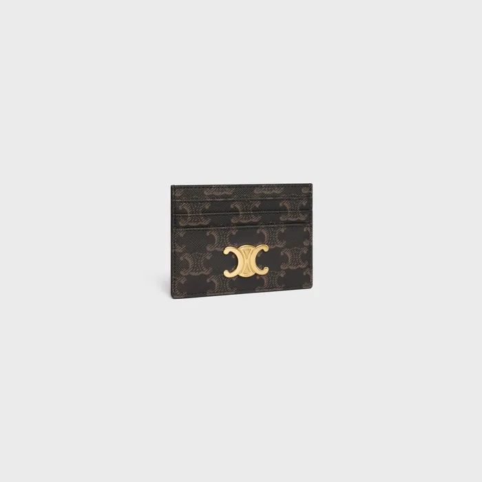 Triomphe Card Holder In Triomphe Canvas Tan Women CELINE CARD HOLDERS Triomphe Card Holder In Triomphe Canvas Tan Women CELINE CARD HOLDERS