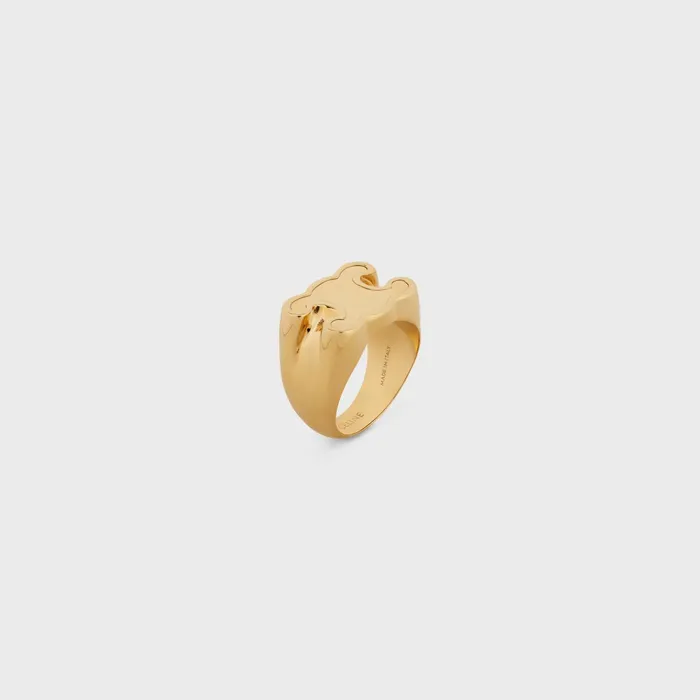 Triomphe Chevalire Ring In Brass With Gold Finish Gold Women CELINE RINGS Triomphe Chevalire Ring In Brass With Gold Finish Gold Women CELINE RINGS