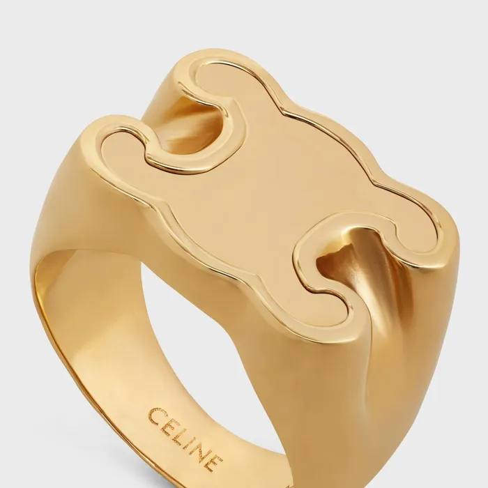 Triomphe Chevalire Ring In Brass With Gold Finish Gold Women CELINE RINGS Triomphe Chevalire Ring In Brass With Gold Finish Gold Women CELINE RINGS