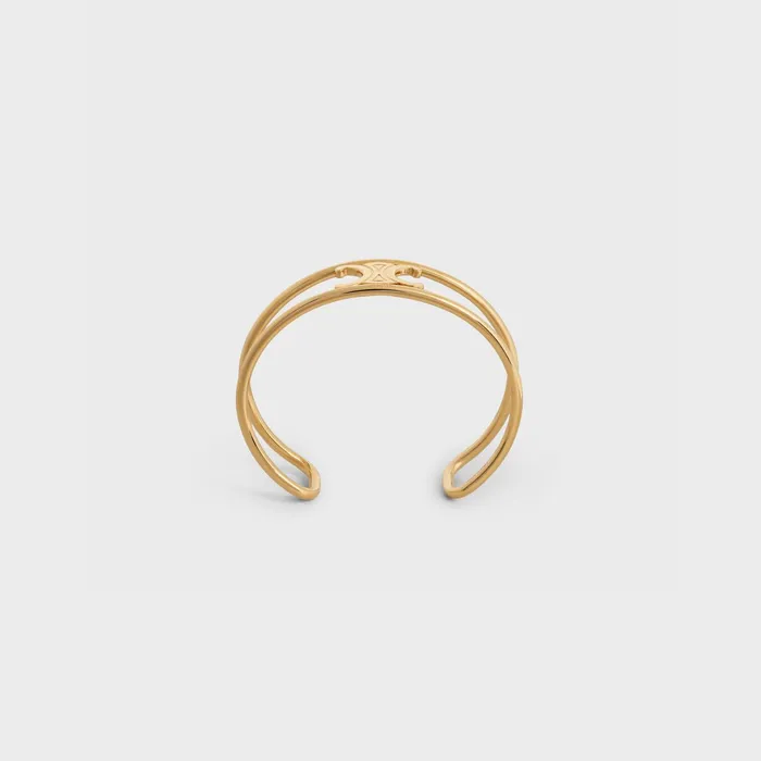 Triomphe Cuff In Brass With Gold Finish Gold Women CELINE BRACELETS