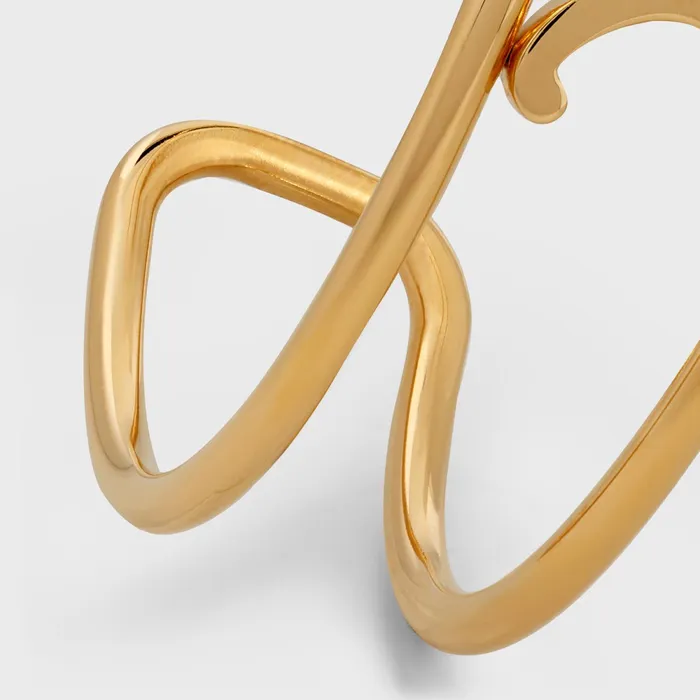 Triomphe Cuff In Brass With Gold Finish Gold Women CELINE BRACELETS