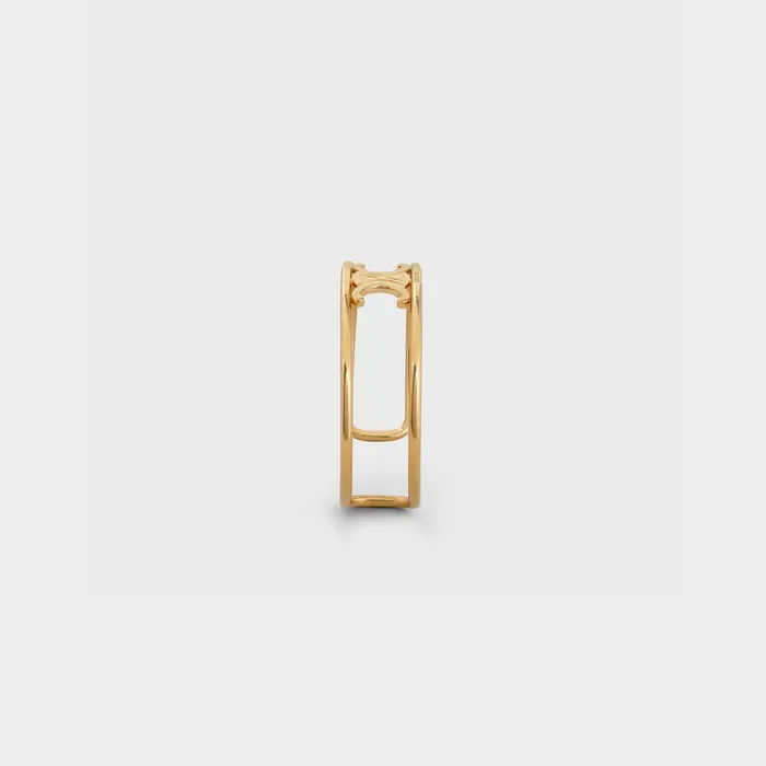 Triomphe Cuff In Brass With Gold Finish Gold Women CELINE BRACELETS