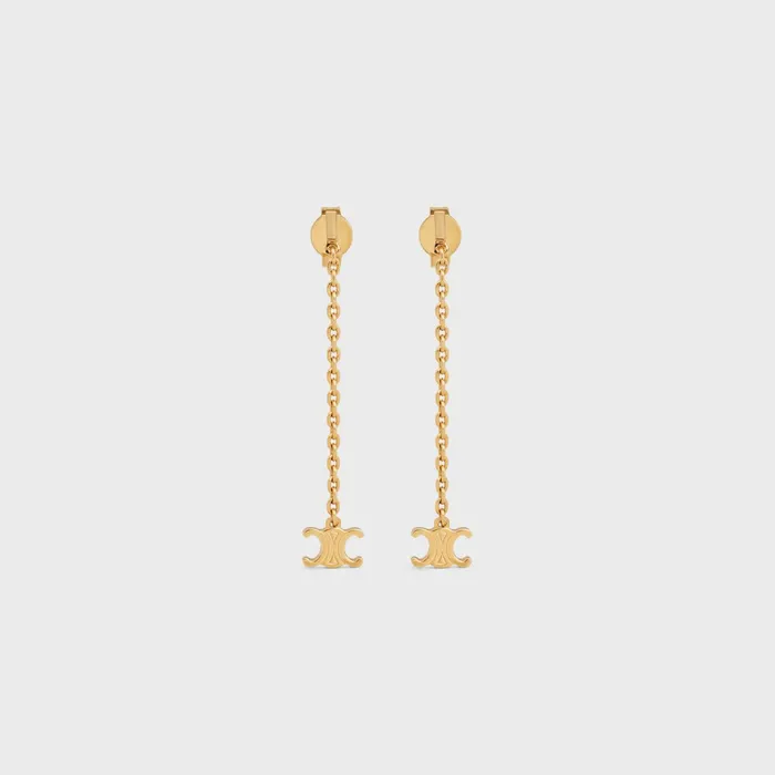 Triomphe Mini Triomphe Earrings In Brass With Gold Finish Gold Women CELINE EARRINGS