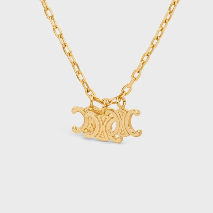 Triomphe Trio Necklace In Brass With Gold Finish Gold Women CELINE NECKLACES Triomphe Trio Necklace In Brass With Gold Finish Gold Women CELINE NECKLACES