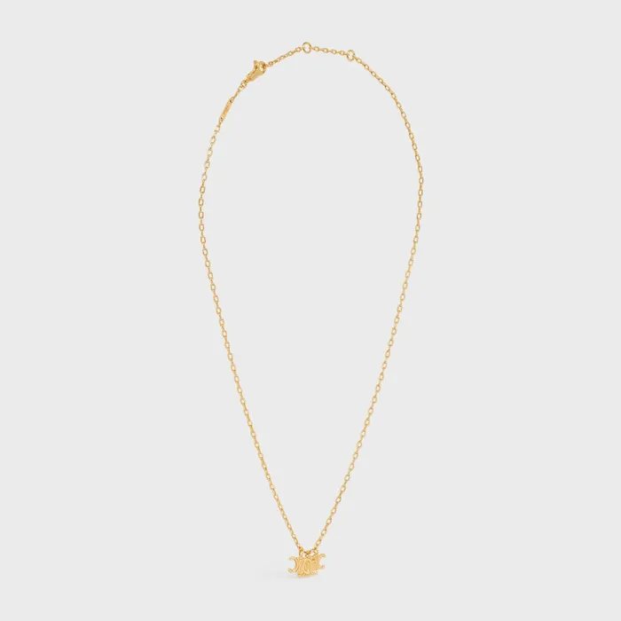 Triomphe Trio Necklace In Brass With Gold Finish Gold Women CELINE NECKLACES Triomphe Trio Necklace In Brass With Gold Finish Gold Women CELINE NECKLACES