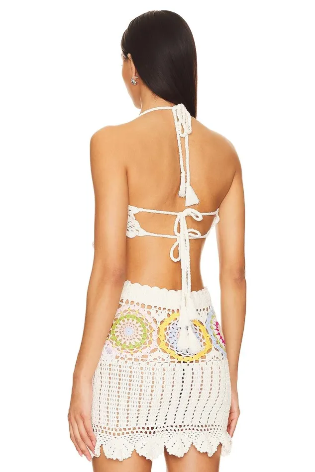 Val Crochet Top Pastel Multi Women Lovers and Friends Tops