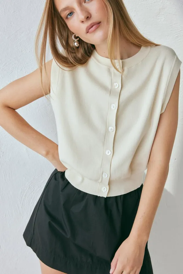 Vests Women VRG GRL Evie Knit Vest Cream