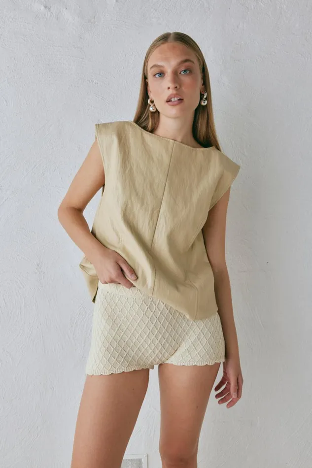 Vests Women VRG GRL Sutton Vest Butter Vests Women VRG GRL Sutton Vest Butter