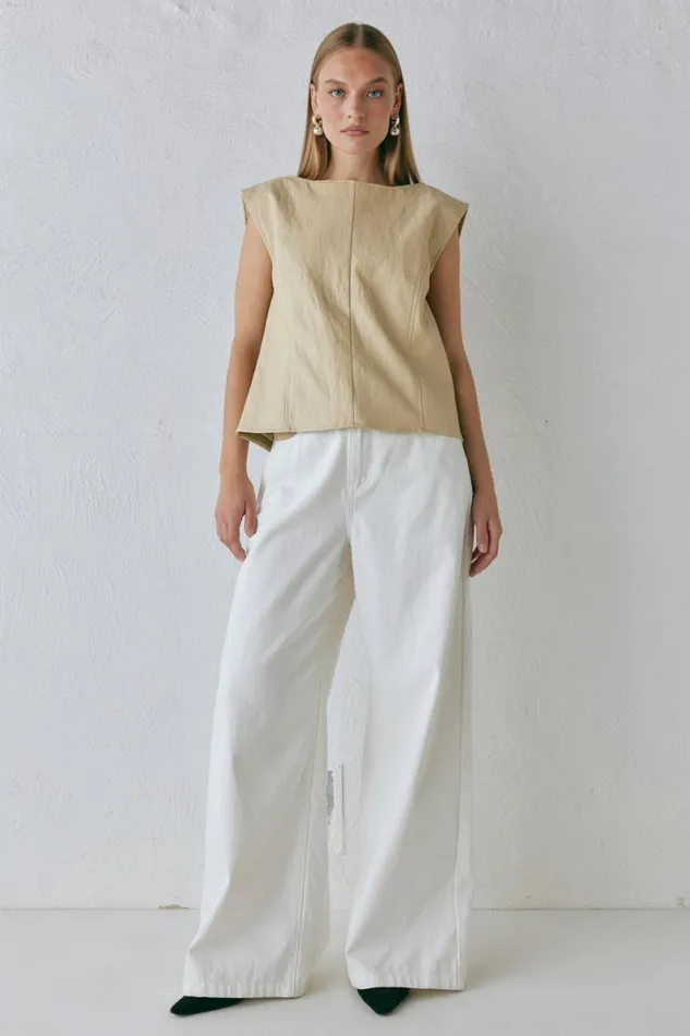 Vests Women VRG GRL Sutton Vest Butter Vests Women VRG GRL Sutton Vest Butter