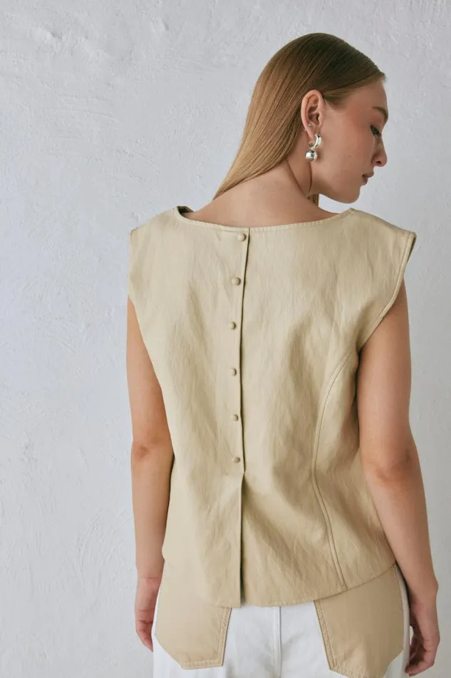 Vests Women VRG GRL Sutton Vest Butter Vests Women VRG GRL Sutton Vest Butter