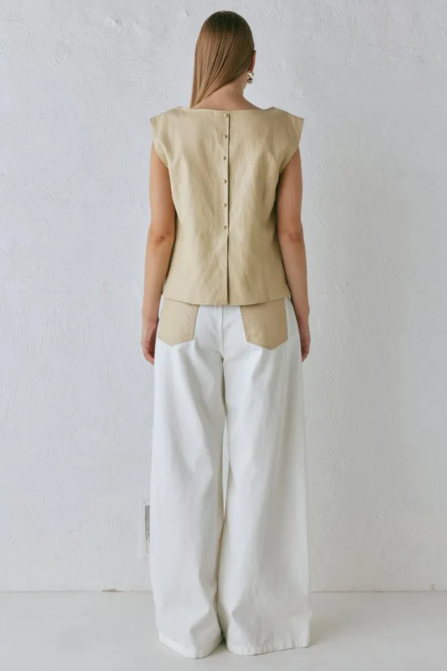Vests Women VRG GRL Sutton Vest Butter Vests Women VRG GRL Sutton Vest Butter