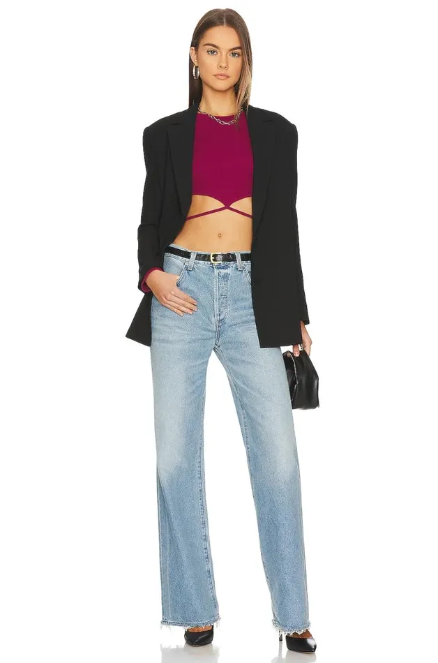 Waist Tie Tee Wine Red Women Lovers and Friends Tops