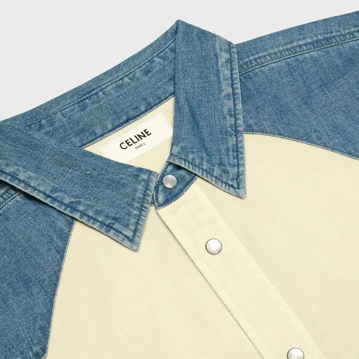 Western Shirt In Union Ocean Wash Denim Union Ocean Wash Men CELINE DENIM