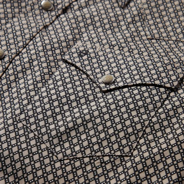 Western Shirts Men Stetson Brown Diamond Print Western Shirt Brown