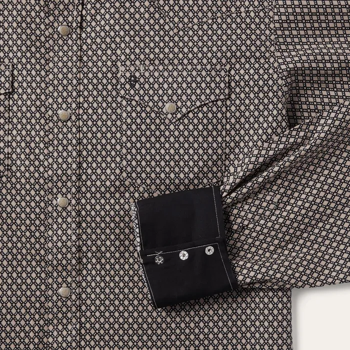 Western Shirts Men Stetson Brown Diamond Print Western Shirt Brown