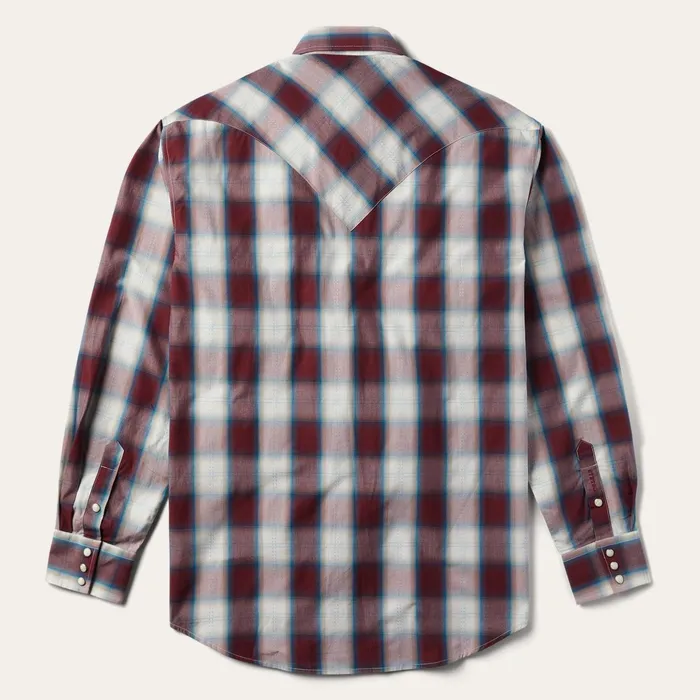 Western Shirts Men Stetson Wine Plaid Shirt Wine