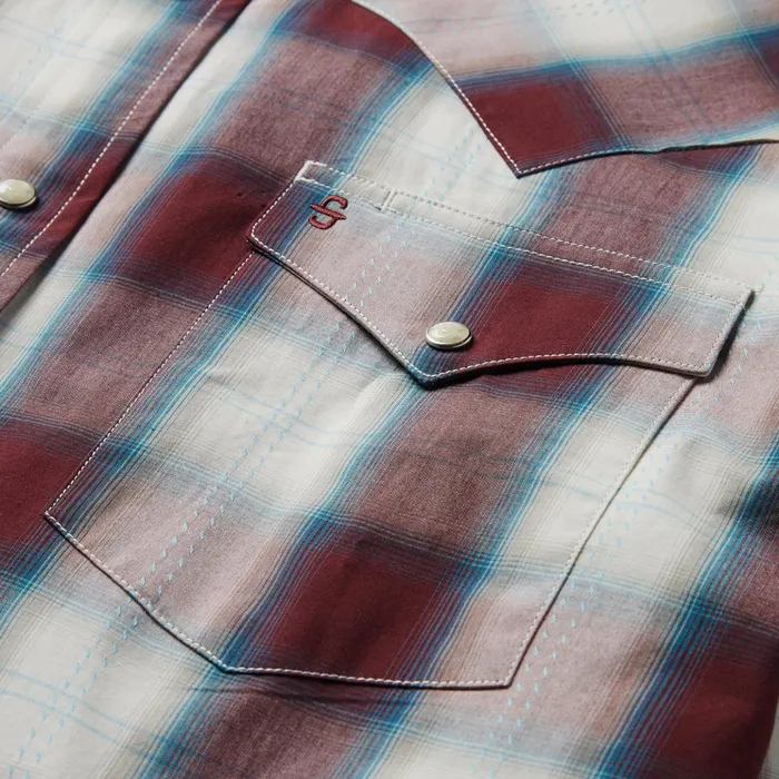 Western Shirts Men Stetson Wine Plaid Shirt Wine