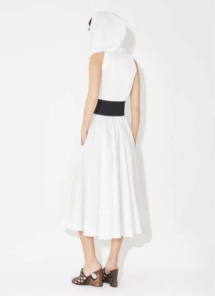 White Poplin Hood Dress Women Alaa Dresses