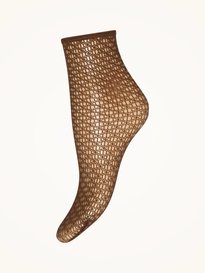 Wolford Fine Net Socks Umber Women Socks