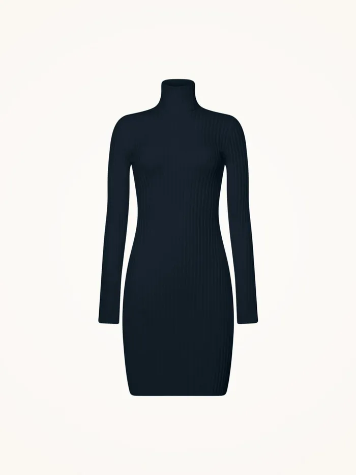Wolford Merino Rib Dress Deep Night Women Dresses and Skirts