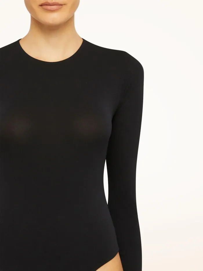 Wolford The Round Neck Body Black Women Longsleeve Bodies