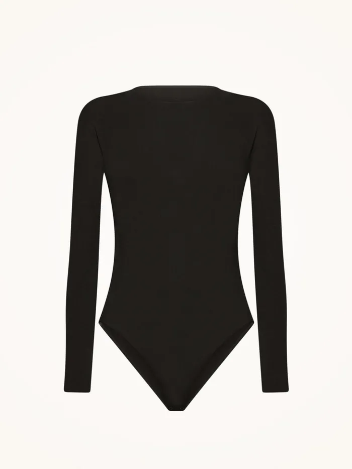Wolford The Round Neck Body Black Women Longsleeve Bodies